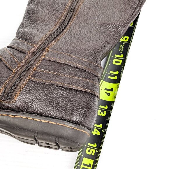 boc Dark Brown Leather Combat Boots - Picture 7 of 8